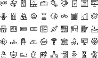 Düzenlenebilir Vuruşlu İş simgeleri Yüksek Kalite Vektör Simgeleri Koleksiyonu. Profesyonel ve Yaratıcı Projeler için ideal
