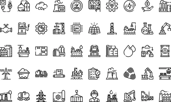 Sektör simgeleri: Düzenlenebilir Vuruşlu Yüksek Kalite Vektör Simgeleri Koleksiyonu. Profesyonel ve Yaratıcı Projeler için ideal