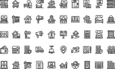 Düzenlenebilir Vuruşlu Yüksek Kalite Vektör Simgeleri Koleksiyonu. Profesyonel ve Yaratıcı Projeler için ideal