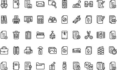 Dosya ve belge simgeleri Düzenlenebilir Vuruşlu Yüksek Kaliteli Vektör Simgeleri Koleksiyonu. Profesyonel ve Yaratıcı Projeler için ideal