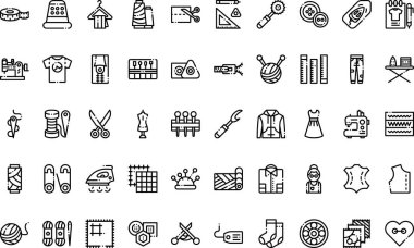 Düzenlenebilir Vuruşla Yüksek Kalite Vektör Simgeleri Koleksiyonu Dikiliyor. Profesyonel ve Yaratıcı Projeler için ideal