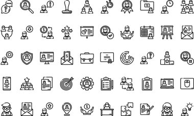 Düzenlenebilir Vuruşlu İstihdam Simgeleri Yüksek Kalite Vektör Simgeleri Koleksiyonu. Profesyonel ve Yaratıcı Projeler için ideal