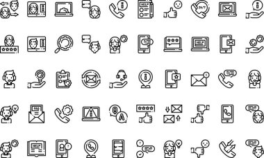 Müşteri hizmetleri simgeleri Düzenlenebilir Vuruşlu Yüksek Kaliteli Vektör Simgeleri Koleksiyonu. Profesyonel ve Yaratıcı Projeler için ideal