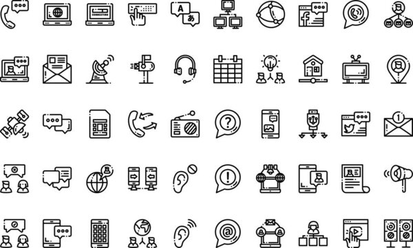 Communication icons High-Quality Vector Icons Collection with Editable Stroke. Ideal for Professional and Creative Projects