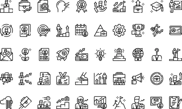 İş tanıtım simgeleri: Düzenlenebilir Vuruşlu Yüksek Kalite Vektör Simgeleri Koleksiyonu. Profesyonel ve Yaratıcı Projeler için ideal