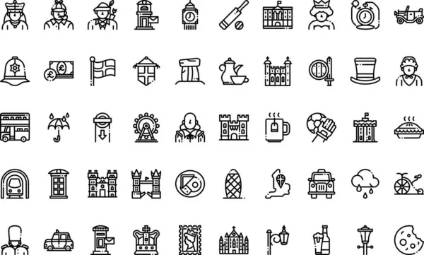 İngiltere Yüksek Kalite Vektör Simgesi Koleksiyonunu Düzenlenebilir Vuruşla simgeledi. Profesyonel ve Yaratıcı Projeler için ideal