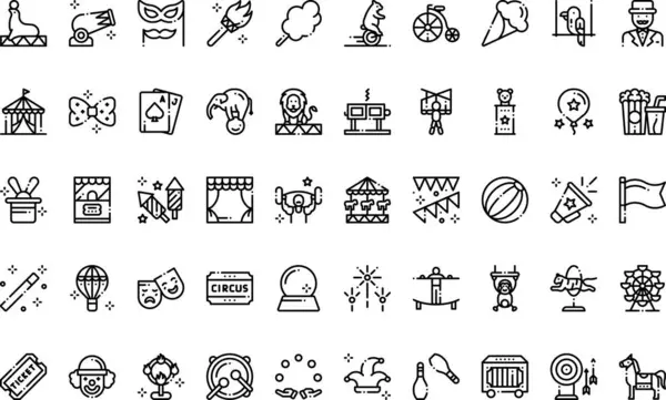 Düzenlenebilir Vuruşlu Sirk Simgeleri Yüksek Kaliteli Vektör Simgeleri Koleksiyonu. Profesyonel ve Yaratıcı Projeler için ideal