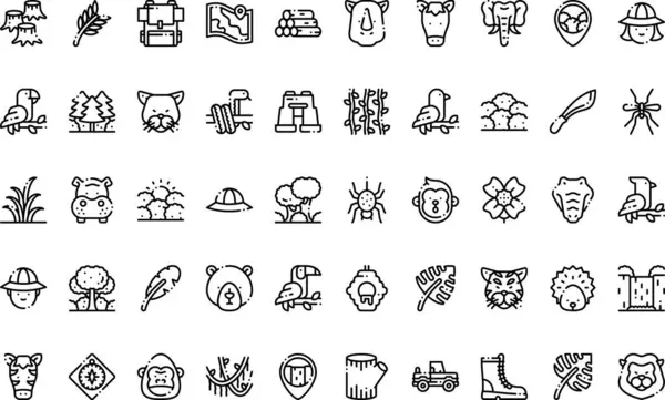 Düzenlenebilir Vuruşlu Orman Simgeleri Yüksek Kaliteli Vektör Simgeleri Koleksiyonu. Profesyonel ve Yaratıcı Projeler için ideal