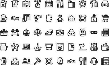 Düzenlenebilir Vuruşla Yüksek Kalite Vektör Simgeleri Koleksiyonu simgeleri. Profesyonel ve Yaratıcı Projeler için ideal.