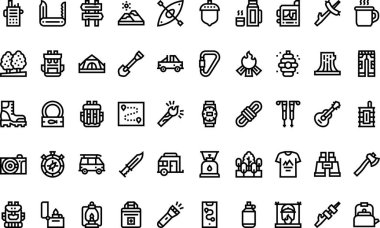 Yüksek Kalite Vektör Simgeleri Düzenlenebilir Vuruşlu Yürüyüş simgeleri Koleksiyonu. Profesyonel ve Yaratıcı Projeler için ideal.