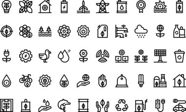 Yenilenebilir enerji simgeleri Yüksek Kaliteli Vektör Simgeleri Koleksiyonu Düzenlenebilir Vuruşla. Profesyonel ve Yaratıcı Projeler için ideal.