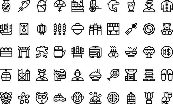 Hong Kong simgeleri Düzenlenebilir Vuruşlu Yüksek Kaliteli Vektör Simgeleri Koleksiyonu. Profesyonel ve Yaratıcı Projeler için ideal.