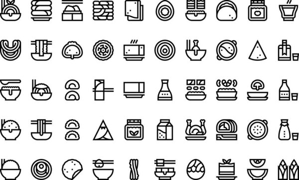 Chinese food icons High-Quality Vector Icons Collection with Editable Stroke. Ideal for Professional and Creative Projects