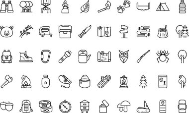 Orman ikonlarında Yüksek Kaliteli Vektör Simgeleri Koleksiyonu ile Düzenlenebilir Darbe. Profesyonel ve Yaratıcı Projeler için ideal.