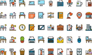 Düzenlenebilir Vuruşlu İşyeri simgeleri Yüksek Kalite Vektör Simgeleri Koleksiyonu. Profesyonel ve Yaratıcı Projeler için ideal.