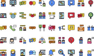 Düzenlenebilir Vuruşlu Yüksek Kalite Vektör Simgeleri Koleksiyonu tartışması simgeleri. Profesyonel ve Yaratıcı Projeler için ideal.