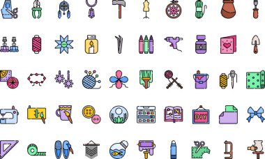 Diy simgeleri Düzenlenebilir Vuruşlu Yüksek Kaliteli Vektör Simgeleri Koleksiyonu. Profesyonel ve Yaratıcı Projeler için ideal.