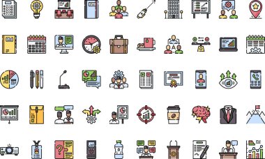 İş toplantısı simgeleri Yüksek Kaliteli Vektör Simgeleri Koleksiyonu Düzenlenebilir Vuruşlu. Profesyonel ve Yaratıcı Projeler için ideal.