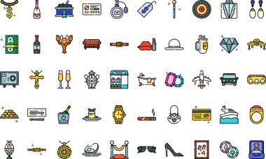 Düzenlenebilir Vuruşla Yüksek Kalite Vektör Simgeleri Koleksiyonu 'nun lüks mağaza simgeleri. Profesyonel ve Yaratıcı Projeler için ideal.