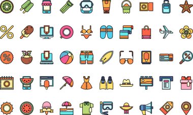 Yaz satış simgeleri Yüksek Kalite Vektör Simgeleri Düzenlenebilir Vuruşlar Koleksiyonu. Profesyonel ve Yaratıcı Projeler için ideal.