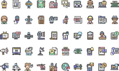 Düzenlenebilir Vuruşlu Haber Simgeleri Yüksek Kalite Vektör Simgeleri Koleksiyonu. Profesyonel ve Yaratıcı Projeler için ideal.