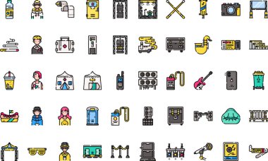 Müzik festivali Yüksek Kalite Vektör Simgeleri Koleksiyonunu Düzenlenebilir Vuruşlarla simgeliyor. Profesyonel ve Yaratıcı Projeler için ideal.