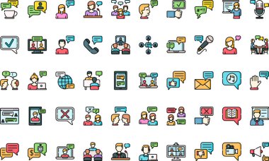 Düzenlenebilir Vuruşlu Yüksek Kalite Vektör Simgeleri Koleksiyonu tartışması simgeleri. Profesyonel ve Yaratıcı Projeler için ideal.