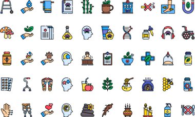 Terapi simgeleri: Düzenlenebilir Vuruşlu Yüksek Kalite Vektör Simgeleri Koleksiyonu. Profesyonel ve Yaratıcı Projeler için ideal.