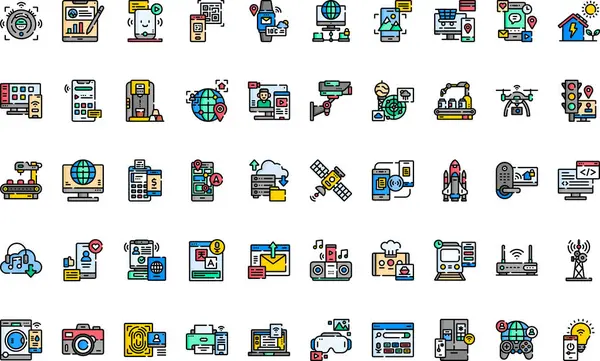 Yüksek Kaliteli Vektör Simgesi Koleksiyonu ve Düzenlenebilir Vuruşlu Teknoloji simgeleri. Profesyonel ve Yaratıcı Projeler için ideal.