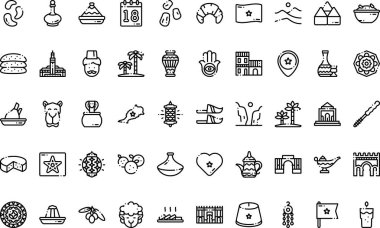 Fas ikonları Yüksek Kaliteli Vektör Simgeleri Koleksiyonu Düzenlenebilir Vuruşlu. Profesyonel ve Yaratıcı Projeler için ideal