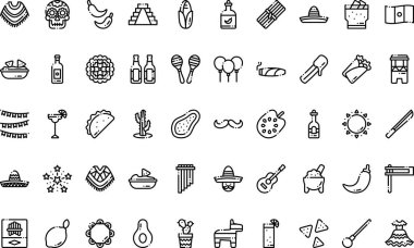 Düzenlenebilir Vuruşlu Cinco de mayonez simgeleri Yüksek Kaliteli Vektör Simgeleri Koleksiyonu. Profesyonel ve Yaratıcı Projeler için ideal