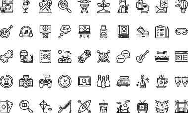 Düzenlenebilir Vuruşlu Boş Zaman Simgeleri Yüksek Kaliteli Vektör Simgeleri Koleksiyonu. Profesyonel ve Yaratıcı Projeler için ideal