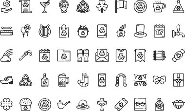 St patricks, Düzenlenebilir Vuruşlarla Yüksek Kalite Vektör Simgeleri Koleksiyonu simgeleri. Profesyonel ve Yaratıcı Projeler için ideal