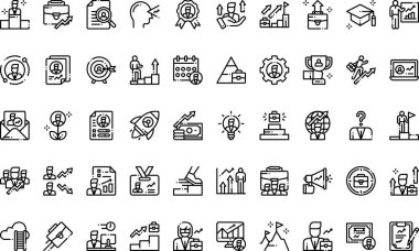 İş tanıtım simgeleri: Düzenlenebilir Vuruşlu Yüksek Kalite Vektör Simgeleri Koleksiyonu. Profesyonel ve Yaratıcı Projeler için ideal