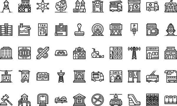 Kamu hizmetleri simgeleri: Düzenlenebilir Vuruşlu Yüksek Kalite Vektör Simgeleri Koleksiyonu. Profesyonel ve Yaratıcı Projeler için ideal