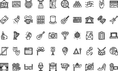 Düzenlenebilir Vuruşlu Yüksek Kaliteli Vektör Simgeleri Koleksiyonu. Profesyonel ve Yaratıcı Projeler için ideal