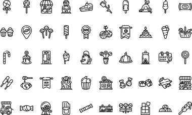 Düzenlenebilir Vuruşlu Yüksek Kaliteli Vektör Simgeleri Koleksiyonu. Profesyonel ve Yaratıcı Projeler için ideal