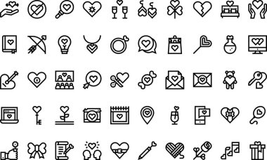 Düzenlenebilir Vuruşlu Yüksek Kaliteli Vektör Simgeleri Koleksiyonu simgeleri. Profesyonel ve Yaratıcı Projeler için ideal