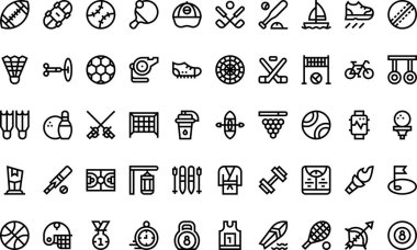 Düzenlenebilir Vuruşlu Spor Simgeleri Yüksek Kaliteli Vektör Simgeleri Koleksiyonu. Profesyonel ve Yaratıcı Projeler için ideal