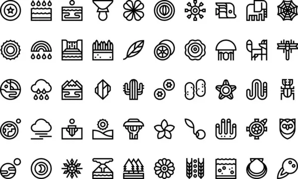 Doğa simgeleri Yüksek Kaliteli Vektör Simgeleri Koleksiyonu Düzenlenebilir Vuruşlu. Profesyonel ve Yaratıcı Projeler için ideal