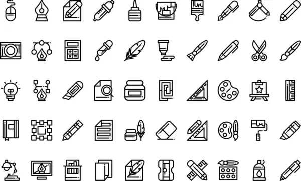 Düzenlenebilir Vuruşlu Yüksek Kalite Vektör Simgeleri Koleksiyonu boyama araçları. Profesyonel ve Yaratıcı Projeler için ideal