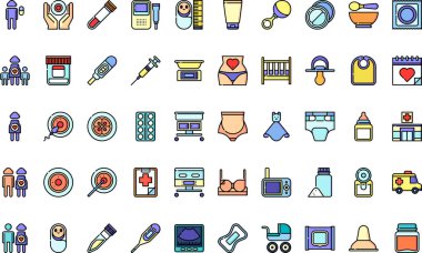 Doğum simgeleri Yüksek Kaliteli Vektör Simgeleri Koleksiyonu Düzenlenebilir Vuruşlu. Profesyonel ve Yaratıcı Projeler için ideal.