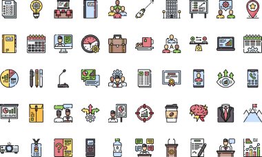 İş toplantısı simgeleri Yüksek Kaliteli Vektör Simgeleri Koleksiyonu Düzenlenebilir Vuruşlu. Profesyonel ve Yaratıcı Projeler için ideal.