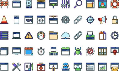 Web bakım simgeleri Düzenlenebilir Vuruşlu Yüksek Kalite Vektör Simgeleri Koleksiyonu. Profesyonel ve Yaratıcı Projeler için ideal.