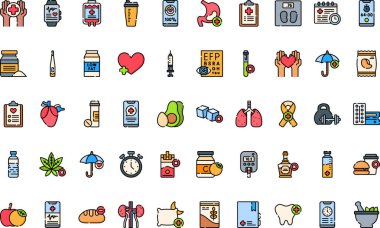 Düzenlenebilir Vuruşlu Sağlık Simgeleri Yüksek Kalite Vektör Simgeleri Koleksiyonu. Profesyonel ve Yaratıcı Projeler için ideal.