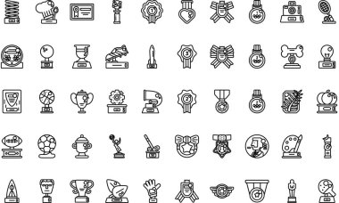 Ödül simgeleri Yüksek Kalite Vektör Simgeleri Düzenlenebilir Vuruşla Koleksiyonu. Profesyonel ve Yaratıcı Projeler için ideal.