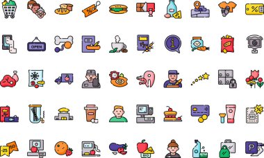 Düzenlenebilir Vuruşlu Süpermarket simgeleri Yüksek Kaliteli Vektör Simgeleri Koleksiyonu. Profesyonel ve Yaratıcı Projeler için ideal.