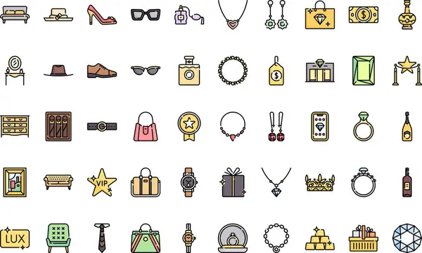 Düzenlenebilir Vuruşla Yüksek Kalite Vektör Simgeleri Koleksiyonu 'nun lüks mağaza simgeleri. Profesyonel ve Yaratıcı Projeler için ideal.