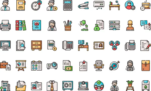 Ofis simgeleri: Düzenlenebilir Vuruşlu Yüksek Kaliteli Vektör Simgeleri Koleksiyonu. Profesyonel ve Yaratıcı Projeler için ideal.