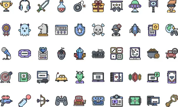 Oyun simgeleri Yüksek Kaliteli Vektör Simgeleri Koleksiyonu Düzenlenebilir Vuruşlu. Profesyonel ve Yaratıcı Projeler için ideal.